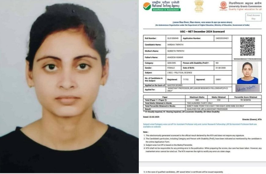 Hardoi News: 99.5 प्रतिशत के साथ JRF परीक्षा में चयनित हुई शिक्षक पिता की बेटी, लगा बधाइयों का तांता। 