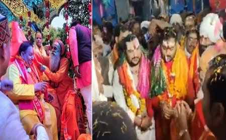 Sitapur News: भोर होते ही डंका बजने के साथ (84) चौरासी कोसी परिक्रमा का हुआ भव्य शुभारंभ साधु संतों और श्रद्धालुओं पर हुई पुष्पवर्षा। 