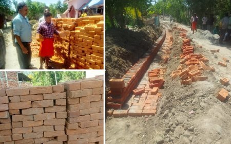 Hardoi News: भ्रष्टाचार की भेंट चढ़ रही नाली निर्माण, नाली निर्माण में इस्तेमाल हो रही घटिया सामग्री, जिम्मेदार मौन।