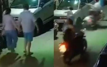 Viral News: सड़क पर टहल रहा था कपल, तभी स्कूटी से आई पापा की परी, कर दिया बड़ा एक्सीडेंट।