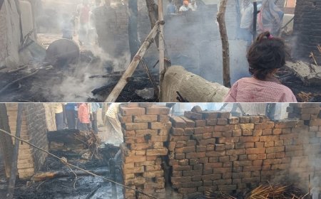 Hardoi News: अज्ञात कारणों से झोपड़ी में लगी आग ने उजाड़ा गरीब का संसार, सारा समान जलकर हुआ खाक।