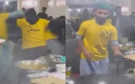 Viral News: रेस्टोरेंट में कर्मचारियों के बीच हुई भयंकर लड़ाई, लेकिन इस कर्मचारी का काम पर रहा फोकस।