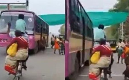 Viral News: साइकिल सवार ने परिवार की बस में ऐसी कराई लैंडिंग, देखने वालों के उड़ गए होश। 