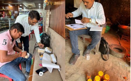 Ballia News: लड्डू विनिर्माण इकाई पर कार्रवाई, 25 किलो बूंदी के लड्डू को मौके पर ही नष्ट कराया