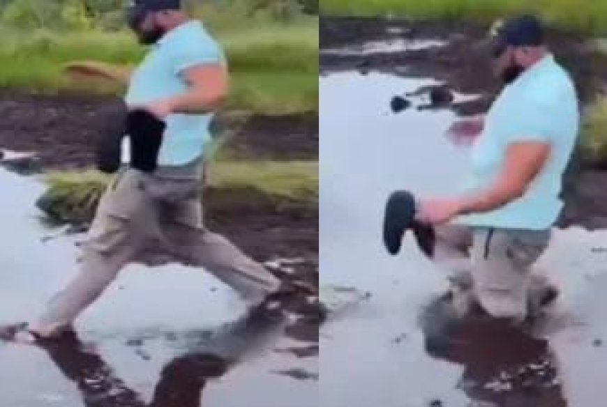 Viral News: दलदल के सहारे भाई रास्ता कर रहा था पार, तभी हुआ कुछ ऐसा शख्स हुआ गायब।