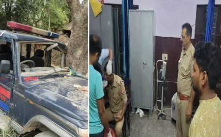 Hardoi News: तेज रफ्तार ट्रक से बचने के प्रयास में थानाध्यक्ष की गाड़ी टकराई पेड़ से, थानाध्यक्ष सहित तीन पुलिसकर्मी घायल। 