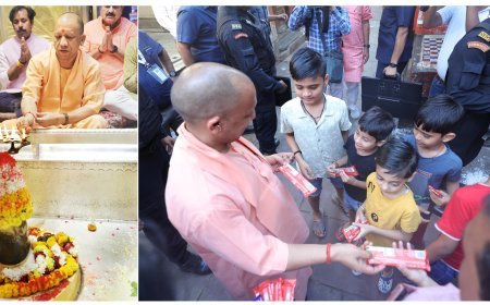 Varanasi News: CM योगी ने किया बाबा विश्वनाथ व काल भैरव का दर्शन-पूजन, CM के हाथों चॉकलेट पाकर उछल पड़े बच्चे, श्रद्धालुओं का किया अभिवादन 