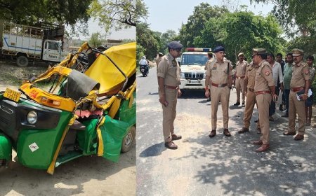 Hardoi News: हरदोई में दर्दनाक सड़क हादसा - ऑटो-डंपर की टक्कर में 7 की मौत, सवारियां 10 फीट दूर जाकर गिरीं। 