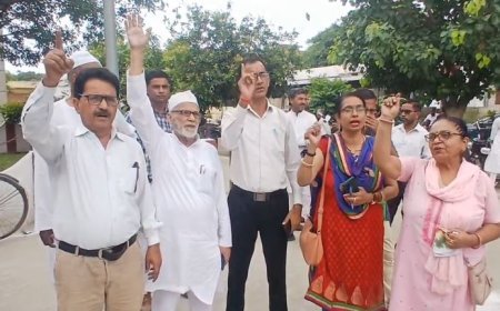 Sambhal News: जिला मुख्यालय का मुद्दा फिर गरमाया, लोगों ने प्रदर्शन कर DM को ज्ञापन सौंपा