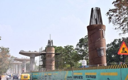 Kanpur News: कॉरिडोर-2 के एलिवेटेड सेक्शन में 50 प्रतिशत से अधिक पिलर्स बनकर तैयार। 