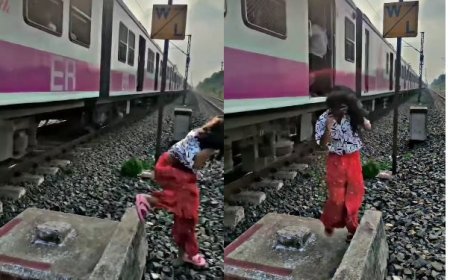 Viral: ट्रेन के सामने रेलवे ट्रैक पर खड़ी लड़की का वायरल वीडियो, रील के चक्कर में जान जोखिम में डाली