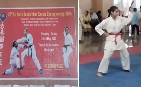 मसूरी में आयोजित हुई 23वीं ऑल इंडिया टेंशिनकान कराटे चौंपियनशिप 2025, खिलाड़ियों ने दिखाया शानदार प्रदर्शन। 