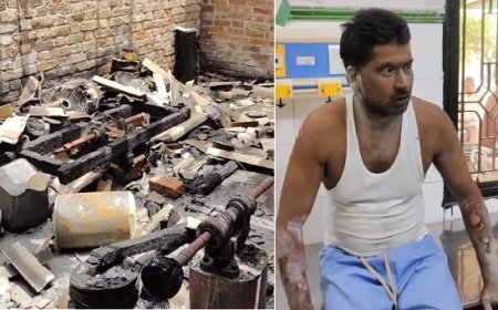 Sambhal News: हेंडीक्राफ्ट कारखाने में लगी आग,आठ लाख का नुकसान, तीन युवक झुलसे, एक हालात गम्भीर। 