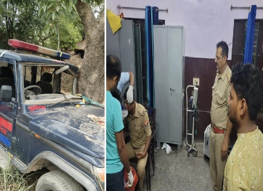 Hardoi News: तेज रफ्तार ट्रक से बचने के प्रयास में थानाध्यक्ष की गाड़ी टकराई पेड़ से, थानाध्यक्ष सहित तीन पुलिसकर्मी घायल। 