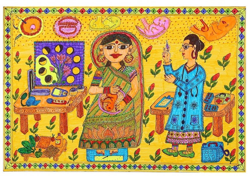 UP News: मधुबनी पेंटिंग में बैनर बना कर बदायूं के सीएम फेलो ने जागरूकता फैलाने के साथ किया फंडरेज।