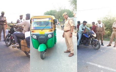 Hardoi News: कन्नौज-हरदोई सीमा पर गंगा नदी पुल के पास पुलिस की सघन वाहन चेकिंग, 6 वाहनों का चालान, जागरूकता पर जोर