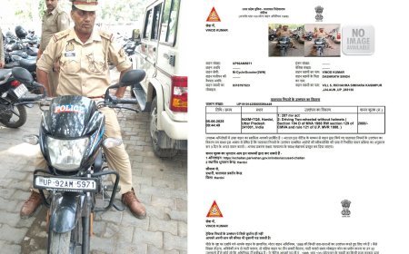 Hardoi News: हरदोई पुलिस ने बिना हेल्मेट मोटरसाइकिल चलाने वाले उपनिरीक्षक पर की कार्रवाई