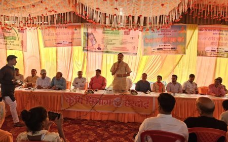 Hardoi News: विकसित कृषि संकल्प अभियान 2025- हरदोई में खरीफ फसलों और जलवायु परिवर्तन पर किसानों को दी गई आधुनिक तकनीकी जानकारी