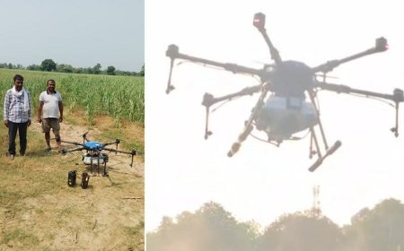 UP News: हाईटेक बने यूपी के किसान, राजधानी समेत 6 जिलों में उच्च क्षमता वाले ड्रोन से शुरू हुई फसलों की सुरक्षा। 