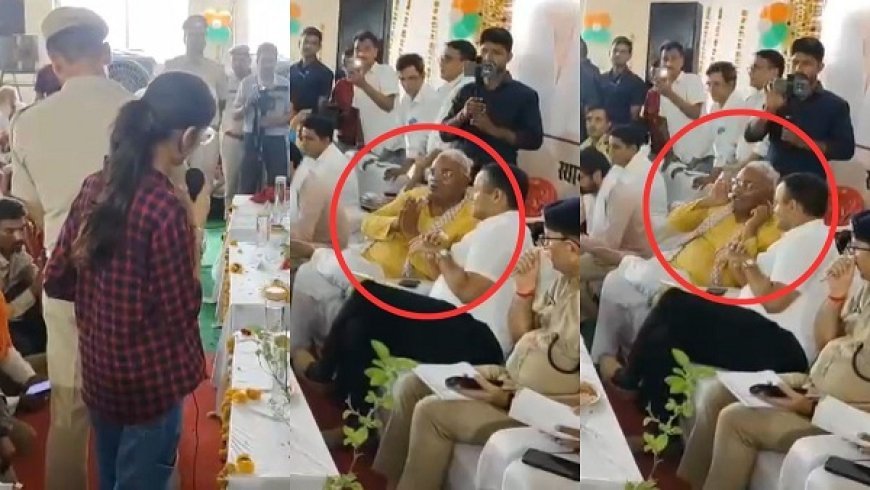 अजब- गजब: राजस्थान के शिक्षा मंत्री मदन दिलावर ने छात्रा के अंग्रेजी सवाल पर पकड़े कान, हिंदी में बात करने का किया आग्रह। 