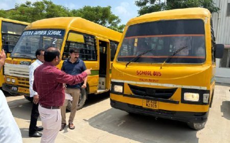 Hardoi News: स्कूल वाहनों की जांच के लिए विशेष अभियान, 9 वाहनों का चालान, 1 निरुद्ध। 