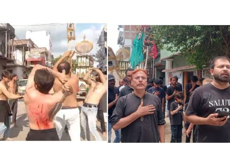 Ballia News : योमे आशुरा पर  अक़ीदत साथ अंजुमन हाशिमियां के सदस्यो ने किया जंजरी मातम