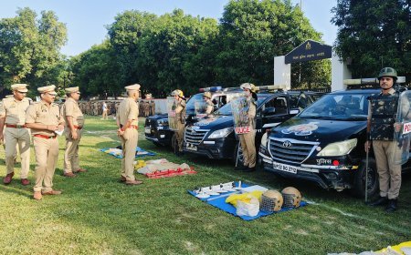 Hardoi : SP ने रिजर्व पुलिस लाइन में परेड का निरीक्षण किया, मातहतों को निर्देश दिए