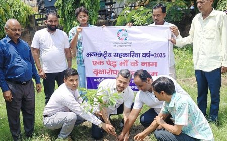 वृक्ष हमारे जीवन की अमूल्य धरोहर, सीवीओ ने सहकारी समिति कर्मियों के साथ किया पौधारोपण। 