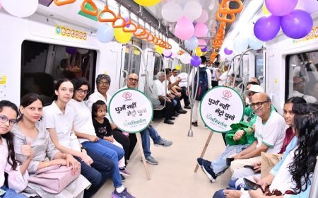  परिवर्तन फोरम‘ संस्था के सदस्यों ने मेट्रो राइड का लिया आनंद, प्रदूषण और जाम से बचने के लिए मेट्रो को चुनने का दिया संदेश। 