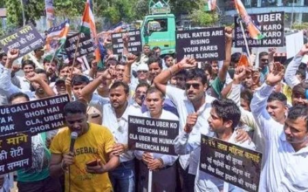 मुंबई में ओला-उबर ड्राइवरों की हड़ताल- बेहतर वेतन और कामकाजी हालात के लिए चौथे दिन भी प्रदर्शन, यात्रियों की मुश्किलें बढ़ीं। 