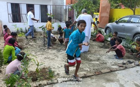 18 बालिकाओं द्वारा 18 सहजन के पेड़ अष्टादशी वाटिका में रोपित हुए।