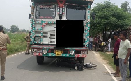 दर्दनाक सड़क हादसा: दवा लेने जा रहे दंपती को ट्रक ने मारी टक्कर, पति की मौत, पत्नी गंभीर घायल। 