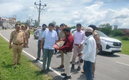 नानक गंज झाला में पुलिस चौकी के लिए स्थल चिन्हीकरण: डीएम और एसपी ने किया भ्रमण, कार्रवाई के निर्देश। 