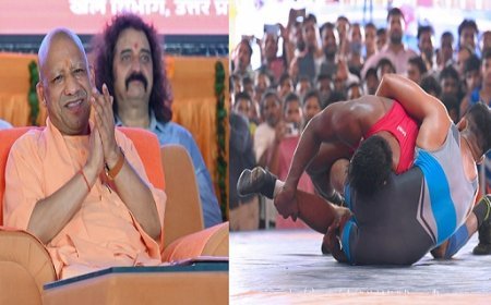 नागपंचमी पर गोरखनाथ मंदिर में आयोजित कुश्ती प्रतियोगिता: सीएम योगी ने विजेताओं को किया पुरस्कृत।