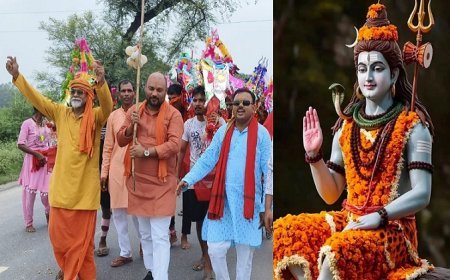 शिव सत्संग मण्डल की भव्य कांवर यात्रा प्रमुख मार्गों से निकाली गई।