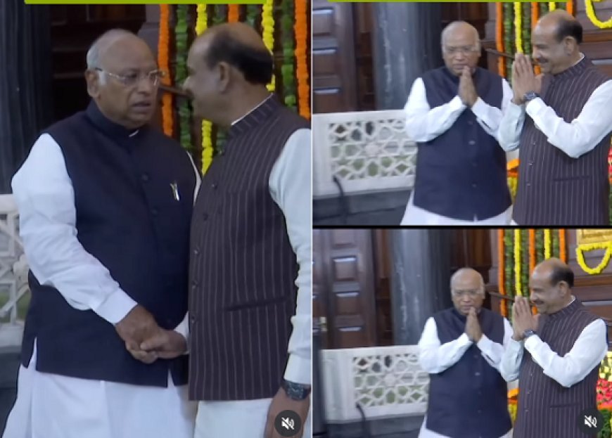 खरगे और ओम बिरला ने संसद में तिलक-अजाद को दी श्रद्धांजलि, एकजुटता का प्रतीक। 