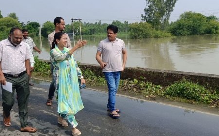 अपर जिलाधिकारी प्रियंका सिंह ने पिहानी के बाढ़ प्रभावित क्षेत्रों का दौरा कर राहत कार्यों का लिया जायजा। 