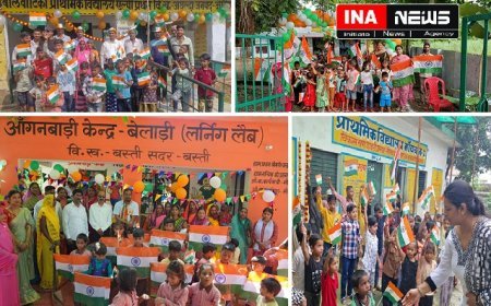 स्वतंत्रता दिवस 2025 : 1.32 लाख परिषदीय विद्यालयों में एक साथ 1.48 करोड़ बच्चों ने दी झंडे को सलामी।