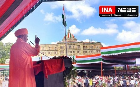 भारत के 79वें स्वतंत्रता दिवस पर सीएम योगी ने फहराया तिरंगा, कहा- स्वदेशी मॉडल से साकार होगा विकसित भारत का संकल्प। 