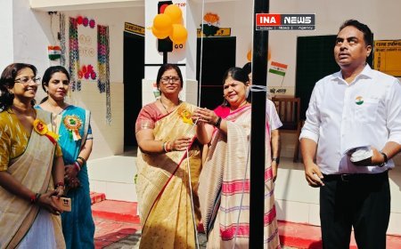 Lucknow : तिरंगे तले शिक्षा की नई सुबह- 'स्वतंत्रता दिवस पर विश्रामपुर में बाल वाटिका का शुभारंभ, महानिदेशक स्कूल कंचन वर्मा ने किया शुभारम्भ, फहराया तिरंगा