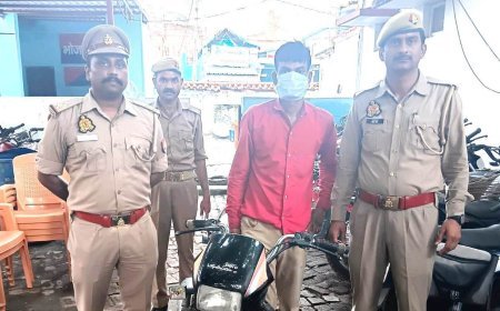 Hardoi : हरदोई में चोरी की मोटरसाइकिल के साथ एक आरोपी गिरफ्तार