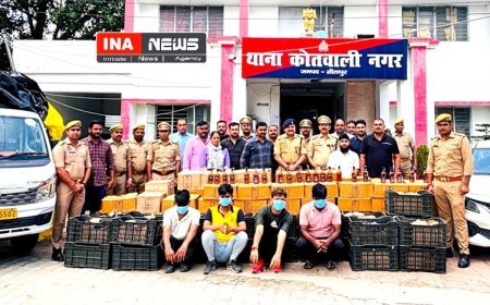 Sitapur : पन्द्रह लाख रुपए की शराब सहित शराब तस्करी करने वाले चार अभियुक्तों को पुलिस ने किया गिरफ्तार