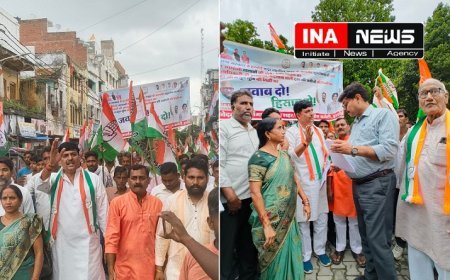 हरदोई में भू-माफियाओं के खिलाफ कांग्रेस का जोरदार विरोध मार्च, प्रशासन पर लगाए गंभीर आरोप। 