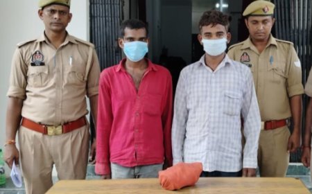 Hardoi : कछौना में मंदिर से घंटे चोरी, दो अभियुक्त मोटरसाइकिल सहित गिरफ्तार