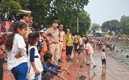 Hardoi : बेनीगंज में पुलिस अधीक्षक ने हत्याहरण मेला की सुरक्षा व्यवस्था का लिया जायजा