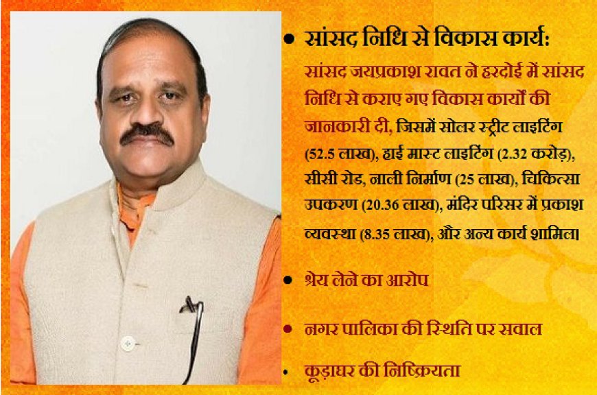 Hardoi: सांसद जयप्रकाश रावत ने बताए MPLAD फंड से हुए विकास कार्य, फर्जी श्रेय पर दी चेतावनी