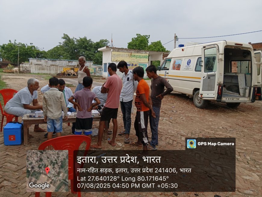 Hardoi : पिहानी में बाढ़ प्रभावित पशुओं के लिए टीकाकरण और चिकित्सा अभियान शुरू