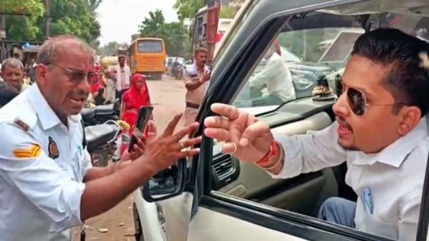 चल हट, भाग यहां से... हाथरस में बीजेपी एमएलसी के बेटे की ट्रैफिक पुलिस से तीखी नोकझोंक, सड़क पर जाम और बदसलूकी का वीडियो वायरल। 
