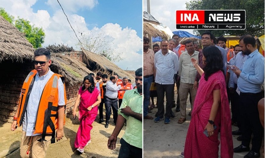 मंडलायुक्त रोशन जैकब ने बिलग्राम के बाढ़ प्रभावित क्षेत्रों का लिया जायजा, राहत कार्यों के लिए दिए सख्त निर्देश।