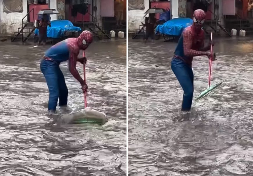 मुंबई:'स्पाइडर-मैन' बनकर सड़कों की सफाई करने उतरा शख्स, वीडियो ने जीता दिल। 